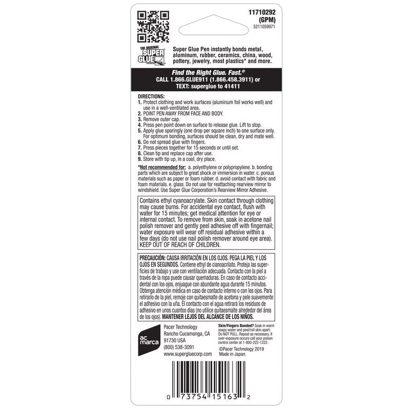The Original Super Glue High Strength Cyanoacrylate Super Glue Pen 0.07 oz