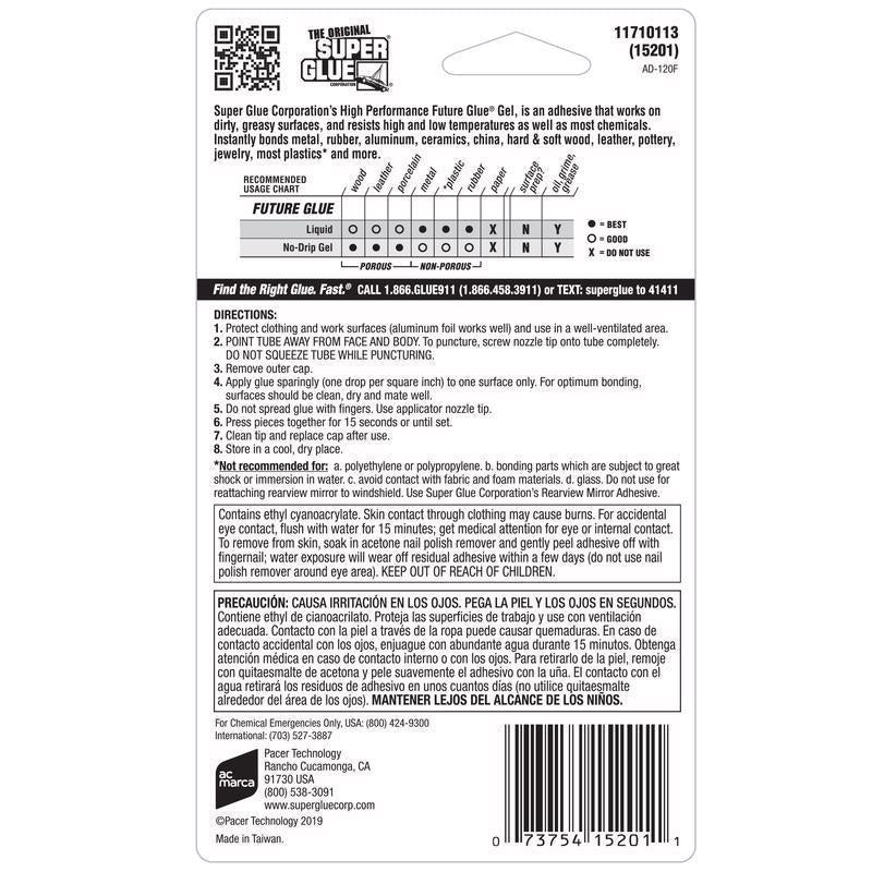 The Original Super Glue Future Glue Super Strength Clear All Purpose Super Glue 2 pk