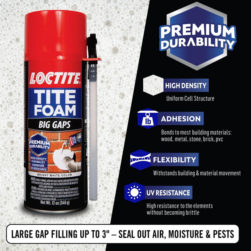 Loctite Tite Foam White Polyurethane Big Gaps Foam Sealant 12 oz