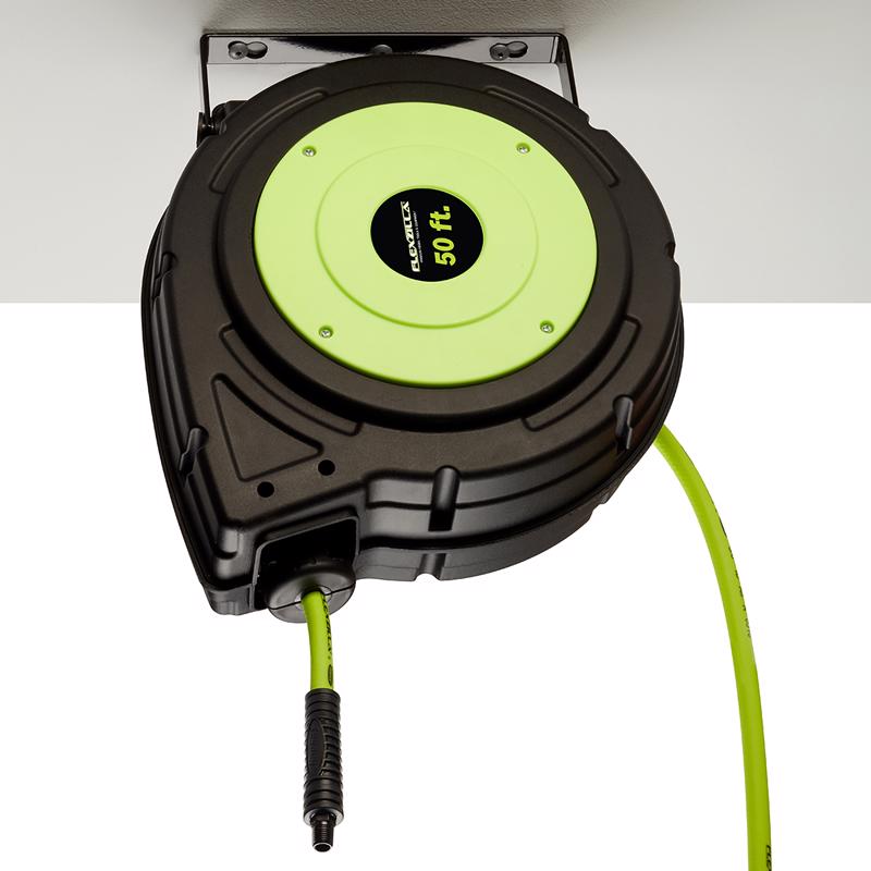 Legacy Flexzilla 50 ft. L X 3/8 in. D Hybrid Polymer Retractable Air Hose Reel 150 psi Zilla Green