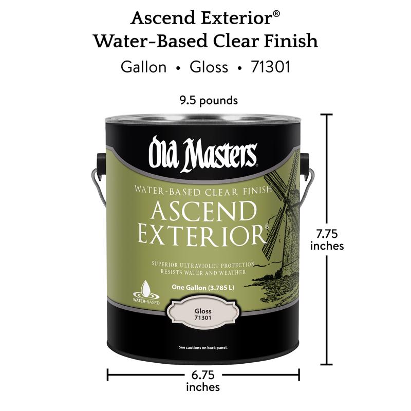 Old Masters Ascend Exterior Gloss Clear Water-Based Finish 1 gal