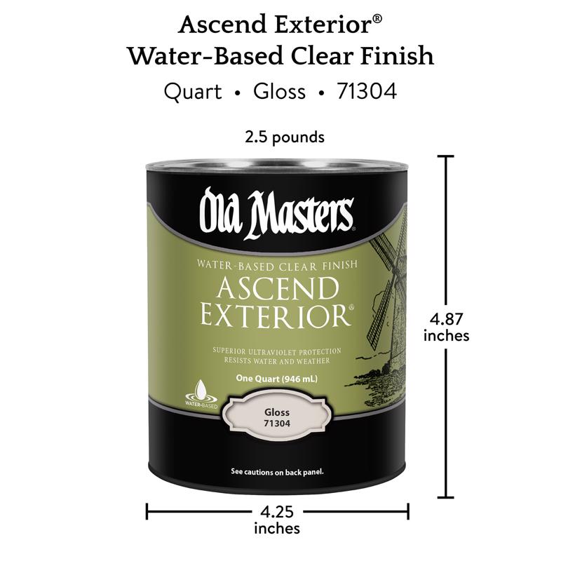 Old Masters Ascend Exterior Gloss Clear Water-Based Finish 1 qt