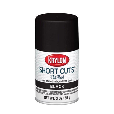 Krylon Short Cuts Flat Black Spray Paint 3 oz