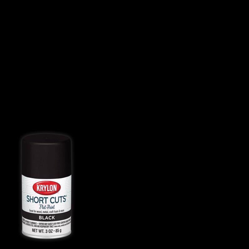 Krylon Short Cuts Flat Black Spray Paint 3 oz