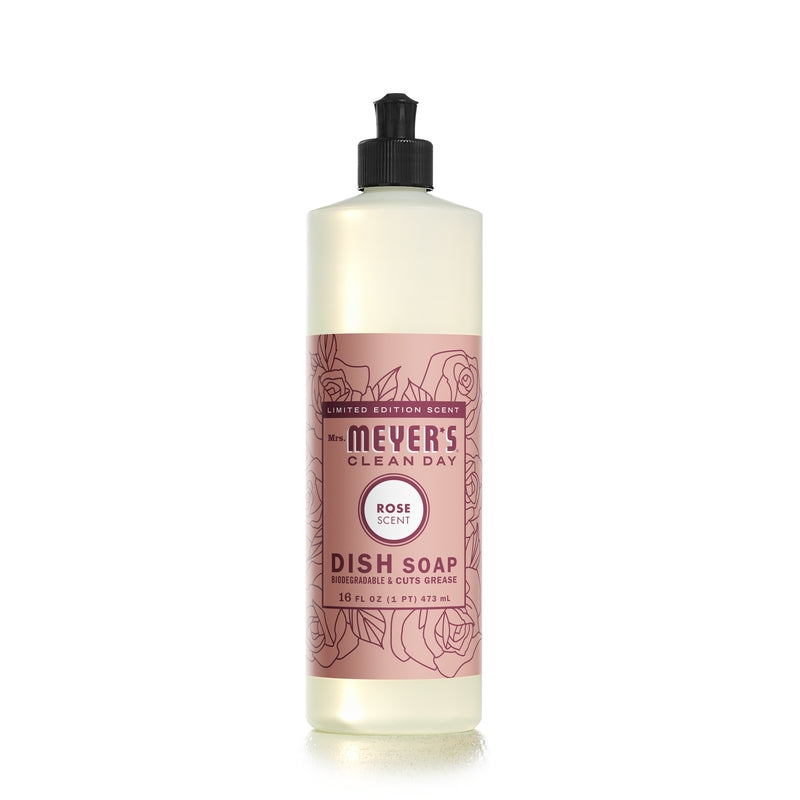 Mrs. Meyer's Clean Day Rose Scent Liquid Dish Soap 16 oz