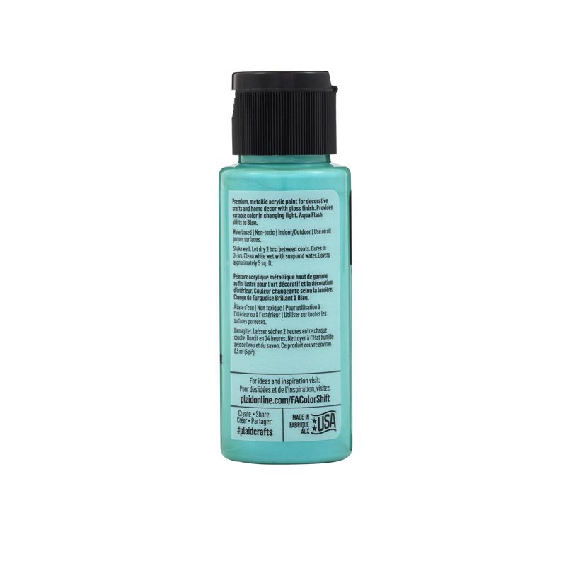 FolkArt Color Shift Metallic Aqua Flash Hobby Paint 2 oz