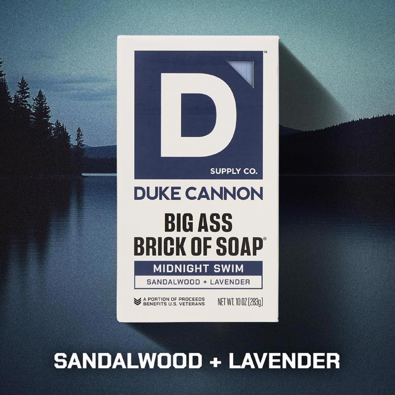 Duke Cannon Midnight Swim Sandalwood + Lavender Scent Bar Soap 10 oz