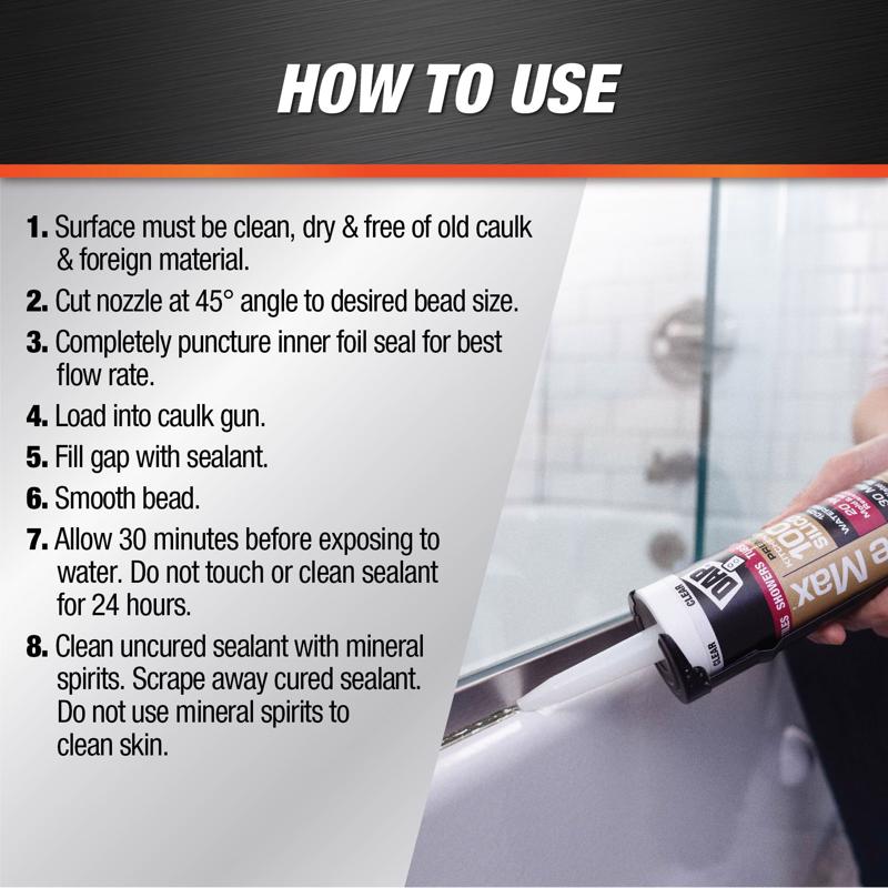 DAP Silicone Max Clear Silicone Kitchen and Bath Sealant 10.1 oz
