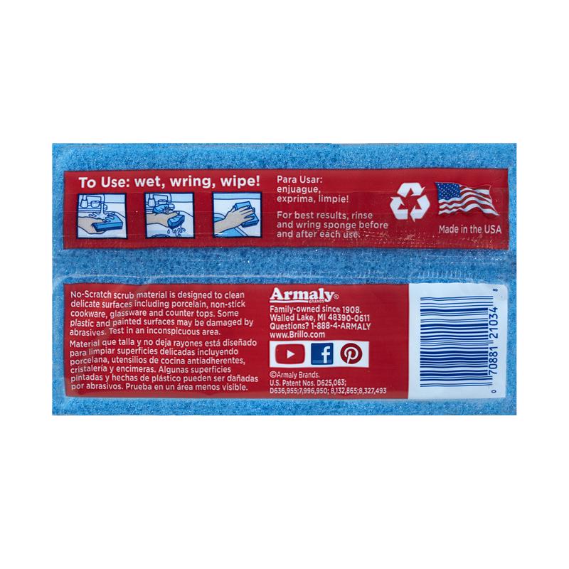 Brillo Estracell Non-Scratch Scrubber Sponge For Kitchen 4.5 in. L 3 pc