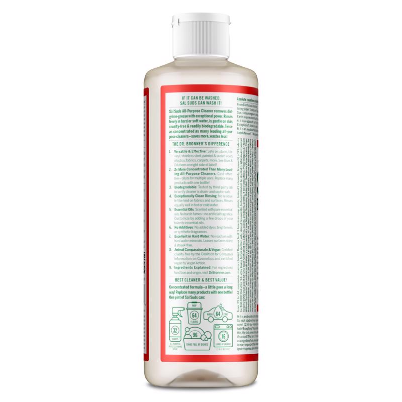 Dr. Bronner's Sal Suds Pine Scent Concentrated Organic Biodegradable Cleaner Liquid 32 oz