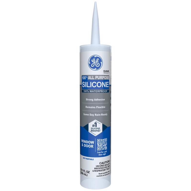 GE Window & Door Clear Silicone 1 Window and Door Caulk Sealant 10.1 oz