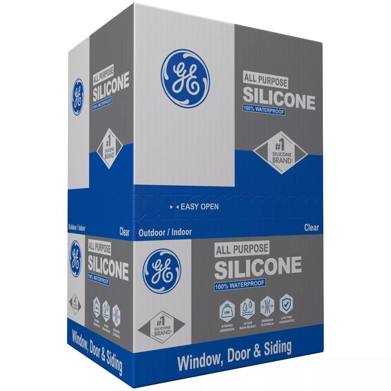 GE Window & Door Clear Silicone 1 Window and Door Caulk Sealant 10.1 oz