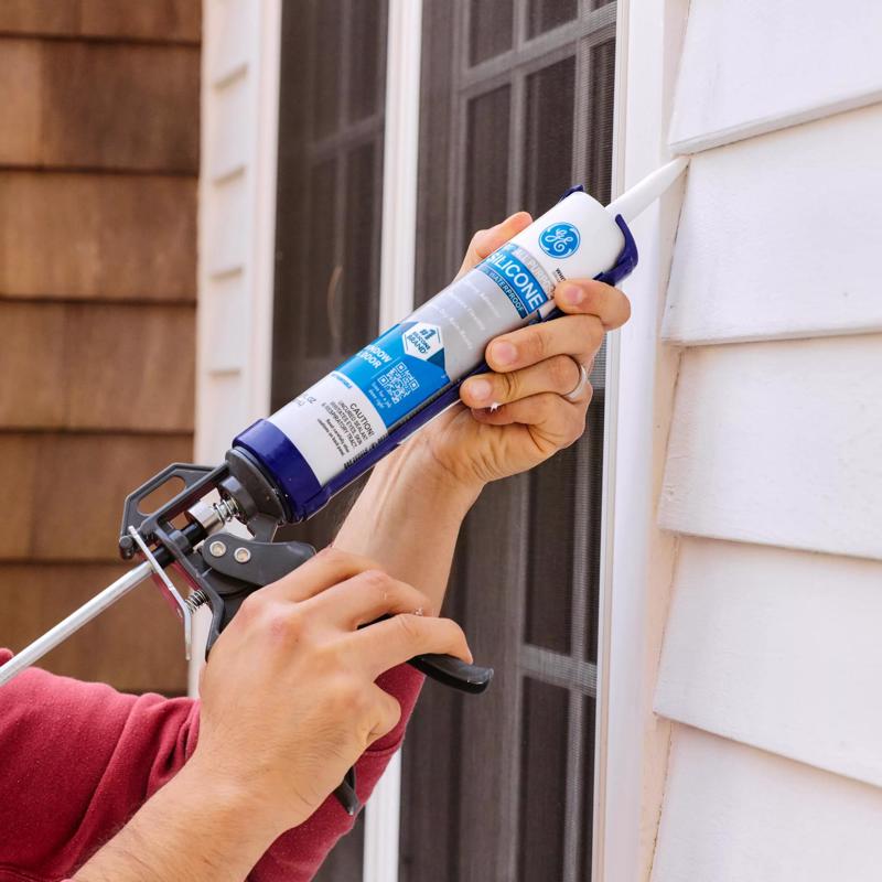 GE Window & Door Clear Silicone 1 Window and Door Caulk Sealant 10.1 oz