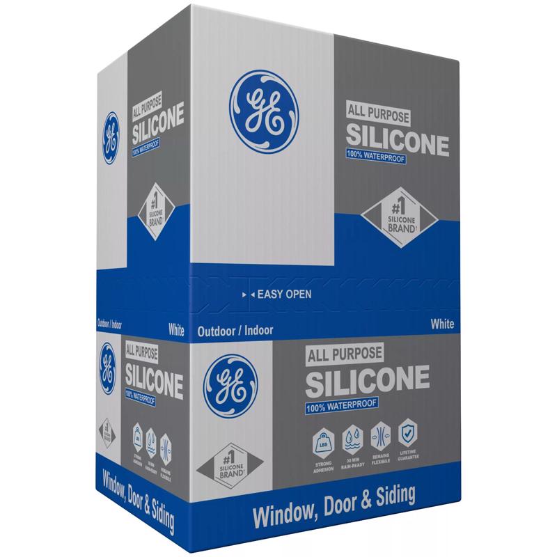 GE Window & Door White Silicone 1 Window and Door Caulk Sealant 10.1 oz