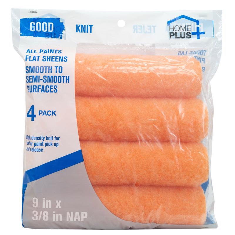 Home Plus Good Polyester Knit 9 in. W X 3/8 in. Paint Roller Cover 4 pk