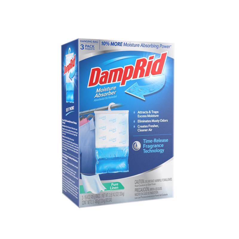 DampRid Hanging Moisture Absorber Pure Linen Scent 15.4 oz 3 pk