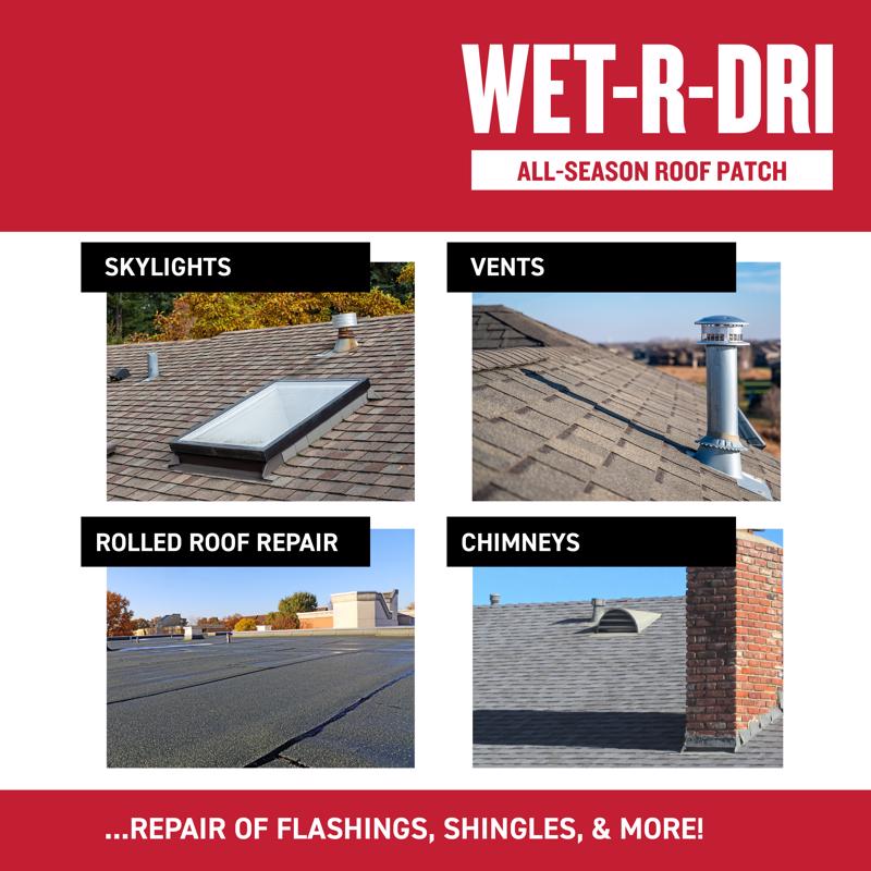 Gardner WET-R_DRI Gloss Black Patching Cement All-Weather Roof Cement 3.6 qt. cap.