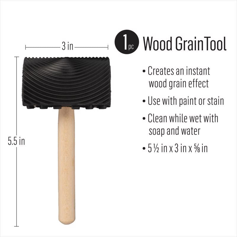 FolkArt 4.38 in. W X 9.12 in. L Black Wood Grainer Tool