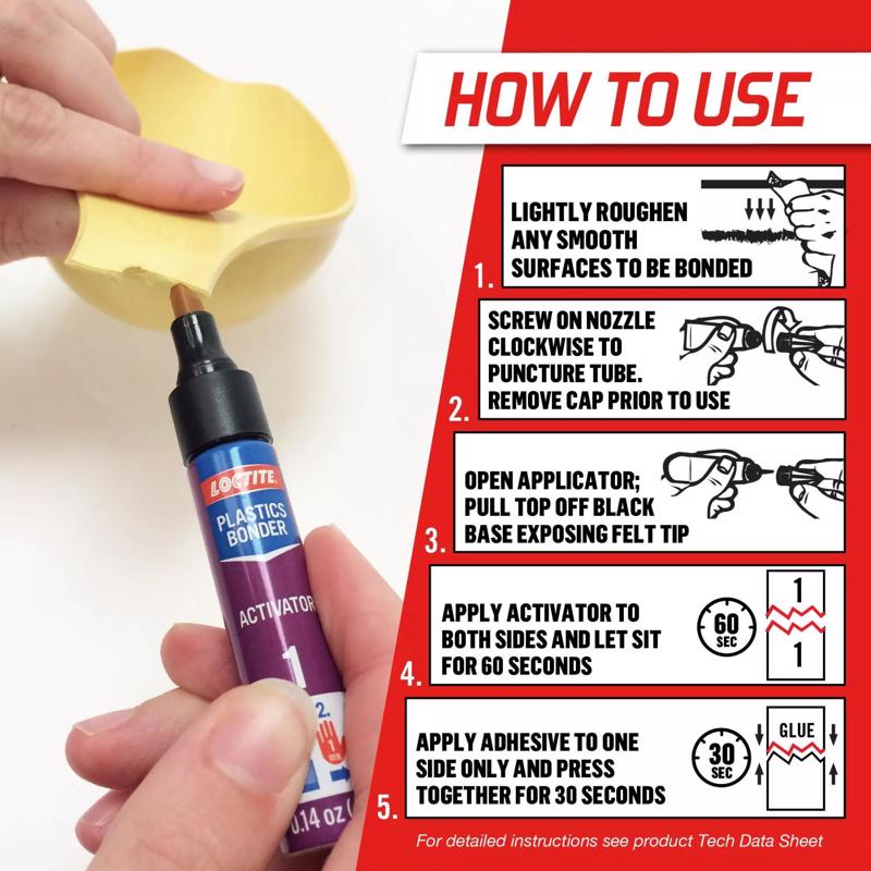 Loctite Plastic Bonding System High Strength Cyanoacrylate Clear Plastic Bonder 4 gm