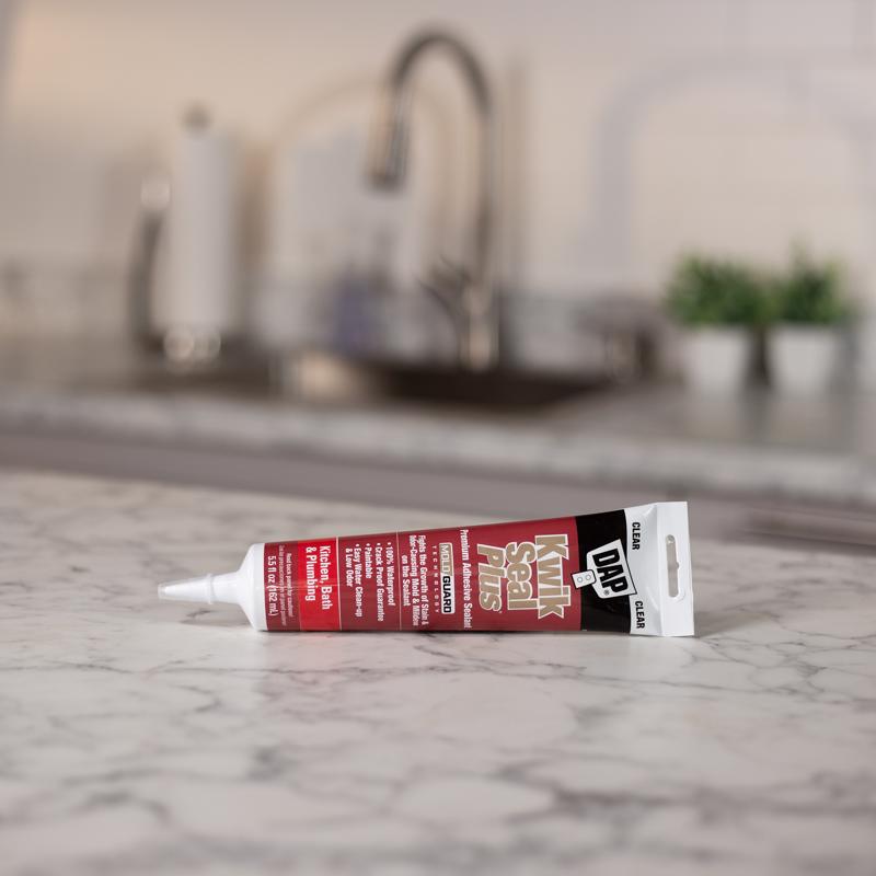 DAP Kwik Seal Plus Clear Siliconized Latex Kitchen and Bath Adhesive Caulk 5.5 oz