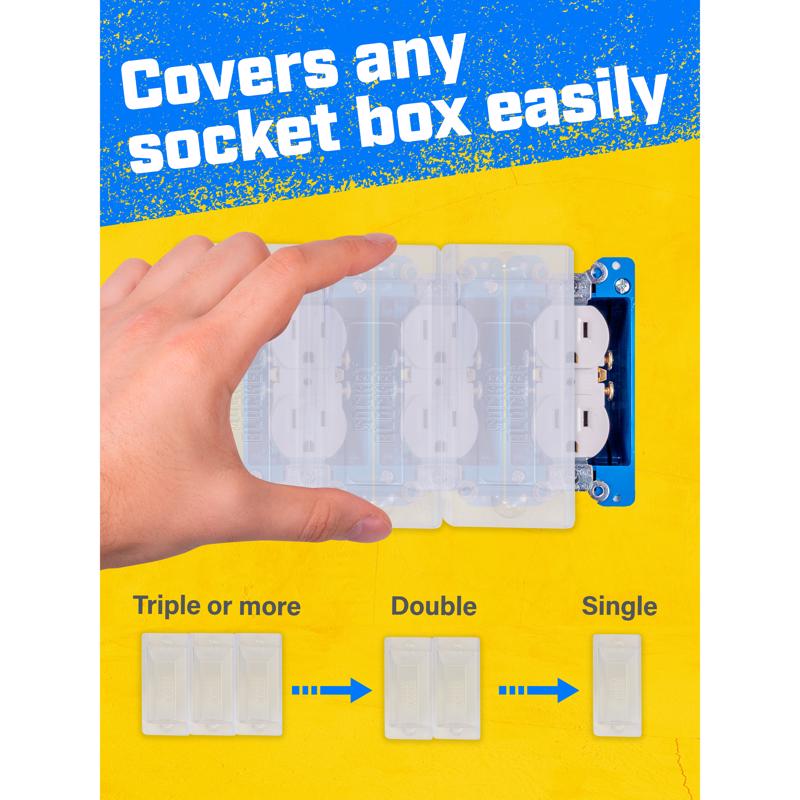 Socket Blocker 1.875 in. W X 4 in. L Clear High Strength Mask and Peel 6 pk
