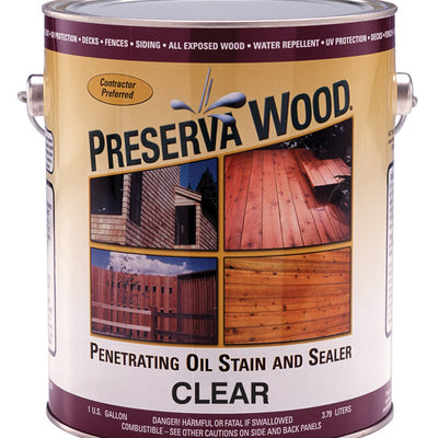 Preserva Wood Transparent Smooth Clear Oil-Based Oil Penetrating Wood Stain/Sealer 1 gal