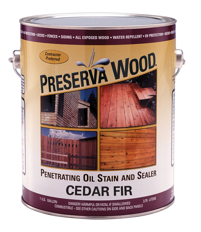 Preserva Wood Transparent Matte Cedar Fir Oil-Based Oil Penetrating Wood Stain/Sealer 1 gal