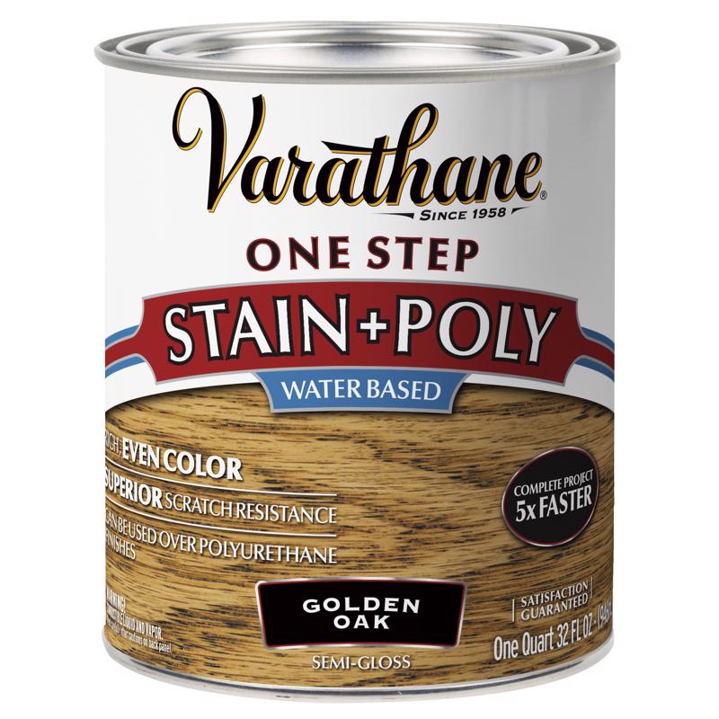 Varathane Semi-Gloss Golden Oak Water-Based Acrylic Modified Urethane One-Step Stain/Poly 1 qt