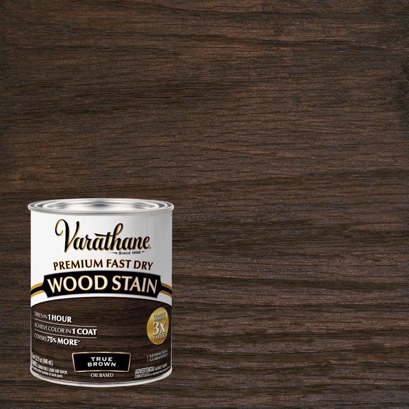 Varathane Premium True Brown Oil-Based Urethane Modified Alkyd Fast Dry Wood Stain 1 qt