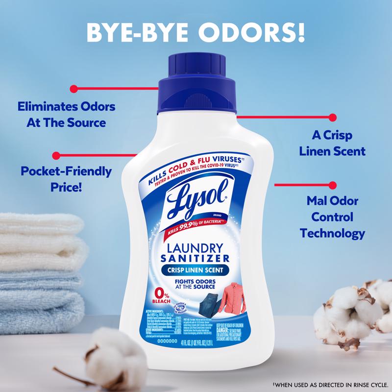 Lysol Crisp Linen Scent Fabric Sanitizer Liquid 41 oz