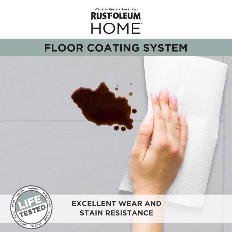 Rust-Oleum Home Semi-Gloss Clear Water-Based Floor Coating Step2 1 qt