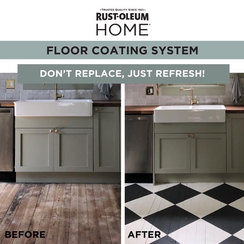 Rust-Oleum Home Matte Clear Water-Based Floor Coating Step2 1 qt