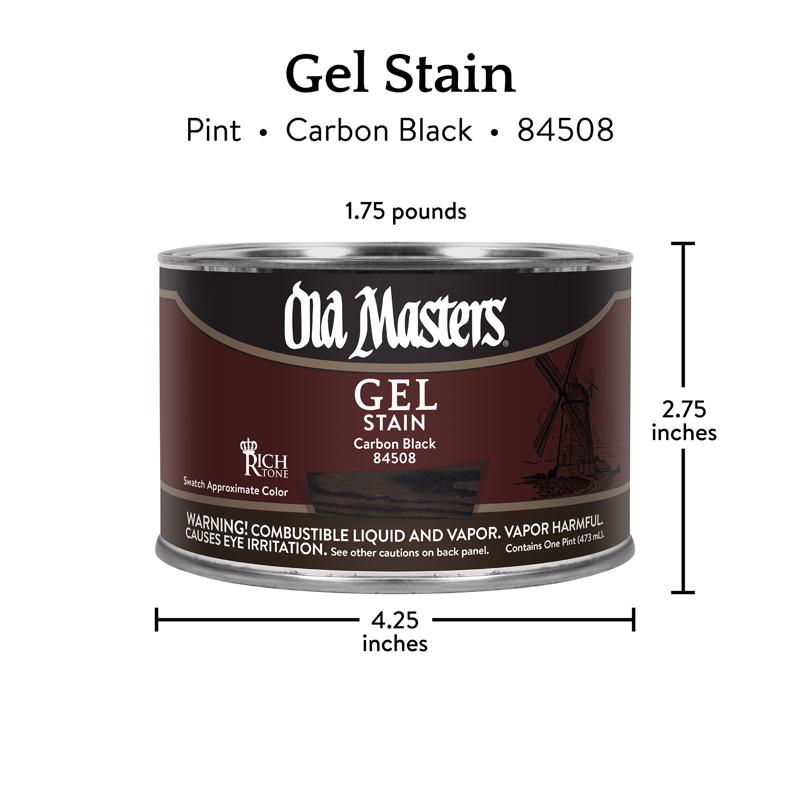 Old Masters Semi-Transparent Carbon Black Oil-Based Alkyd Gel Stain 1 pt