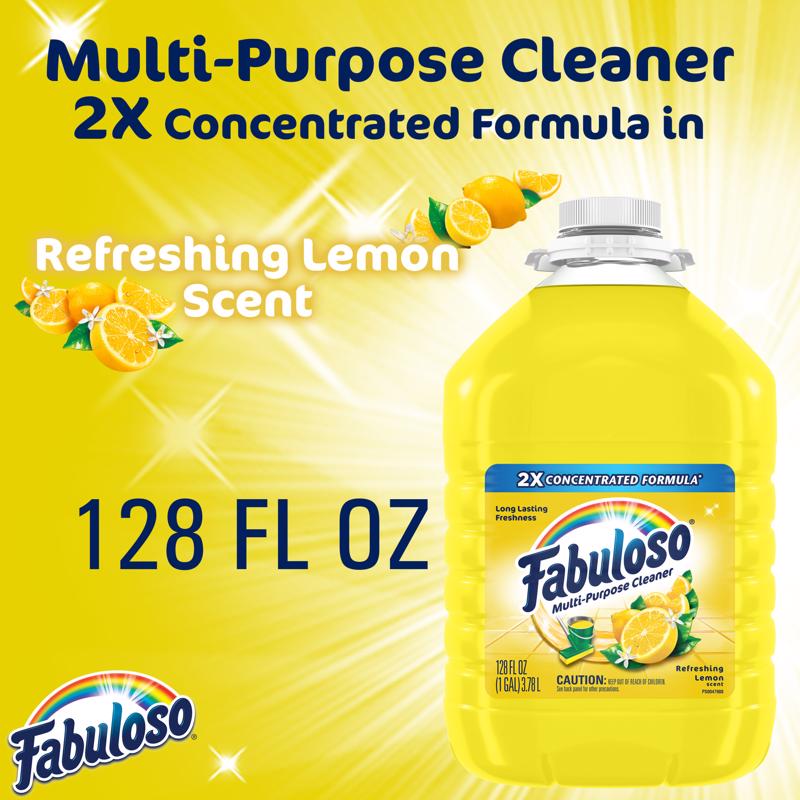 Fabuloso Lemon Scent All Purpose Cleaner Liquid 128 oz