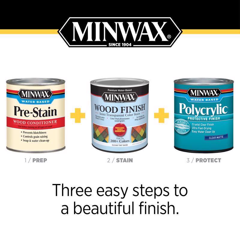 Minwax Wood Finish Water-Based Semi-Transparent Pure White Tint Base Wood Stain 1 qt
