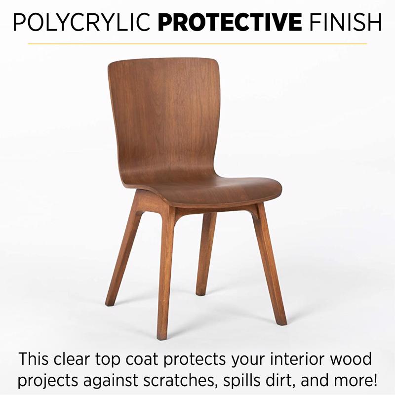 Minwax Polycrylic Ultra Flat Crystal Clear Water-Based Polycrylic Protective Finish 0.5 pt