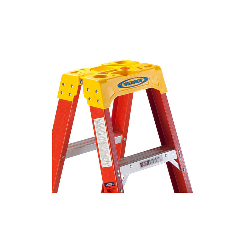 Werner 6 ft. H Fiberglass Step Ladder Type IA 300 lb. capacity