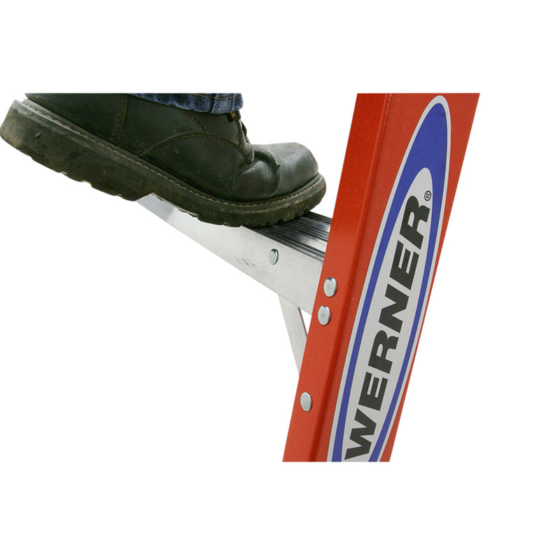 Werner 8 ft. H Fiberglass Twin Step Ladder Type IA 300 lb. capacity