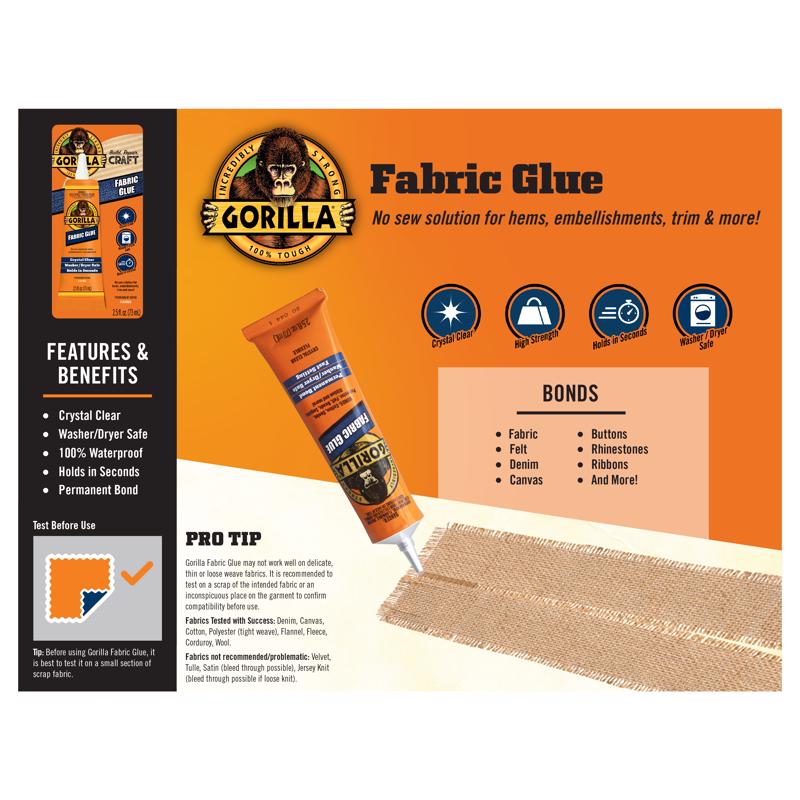 Gorilla High Strength Glue Clear Adhesive 2.5 oz