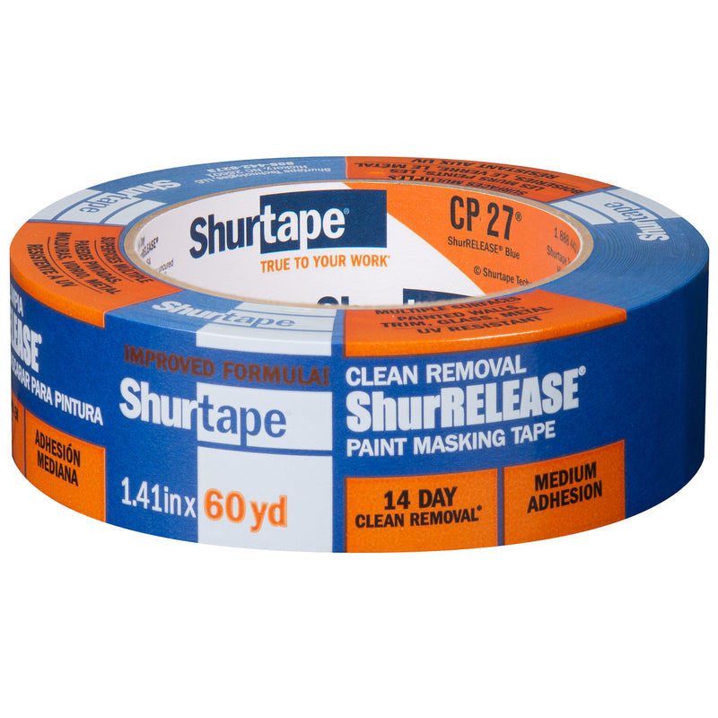 Shurtape Shurrelease 1.41 in. W X 60 yd L Blue Medium Strength Painter's Tape