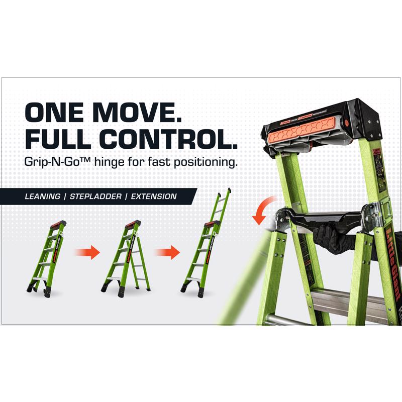 Little Giant King Kombo Professional 2.0 10 ft. H Fiberglass Telescoping Multi-Position Ladder Type