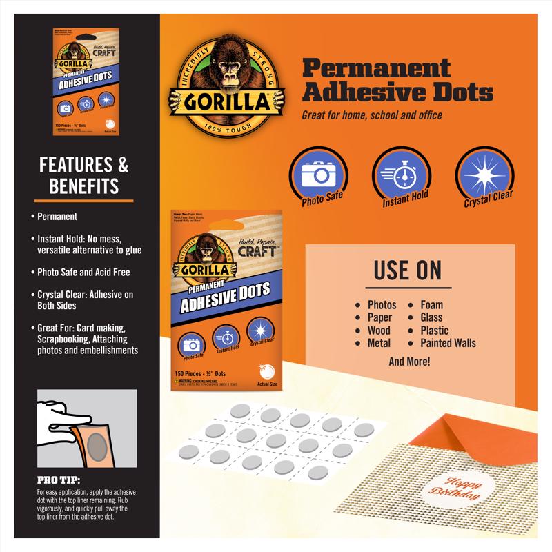 Gorilla High Strength Transparent Adhesive Putty 150 pc