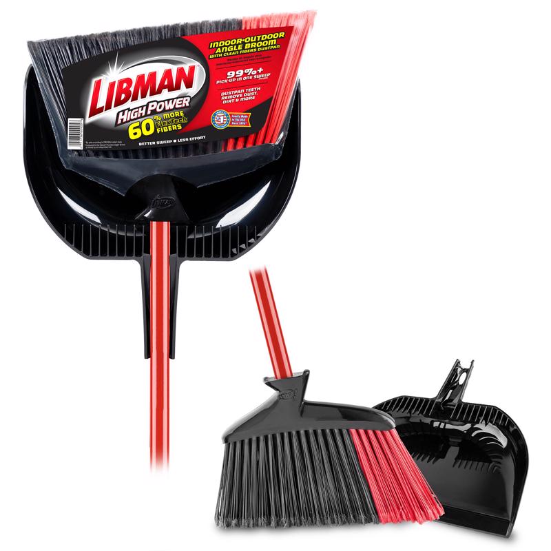 Libman High Power 13.75 in. W Stiff Recycled Plastic Broom with Dustpan