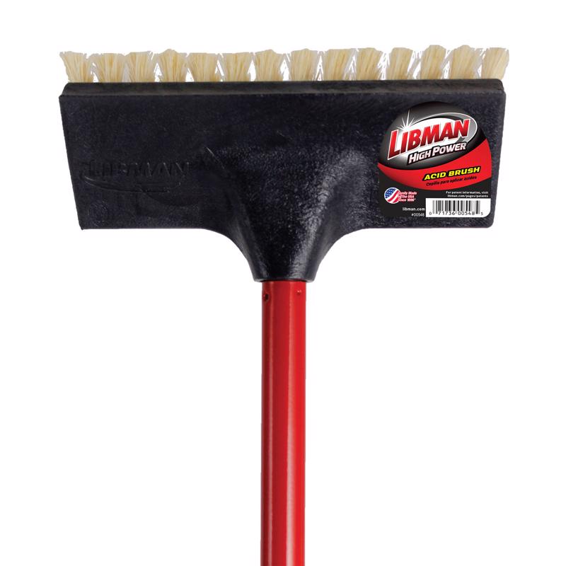 Libman 8.5 in. W Hard Bristle 50 in. Steel Handle Acid Brush