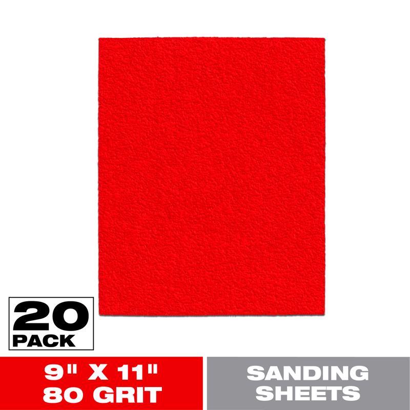 Diablo 9 in. L X 11 in. W 80 Grit Aluminum Oxide Sanding Sheet 20 pk
