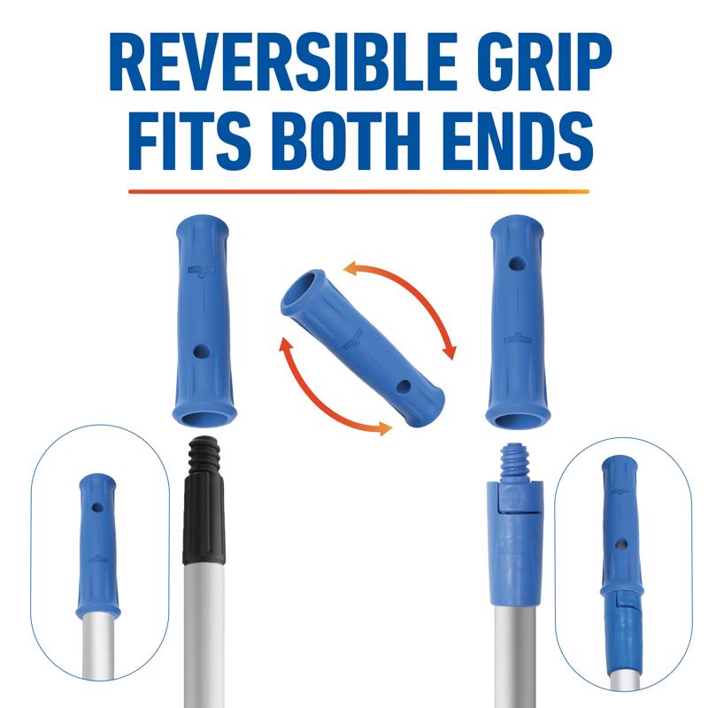 Unger 60 in. L X 1.75 in. D Aluminum Dual Ended Pole Silver/Blue