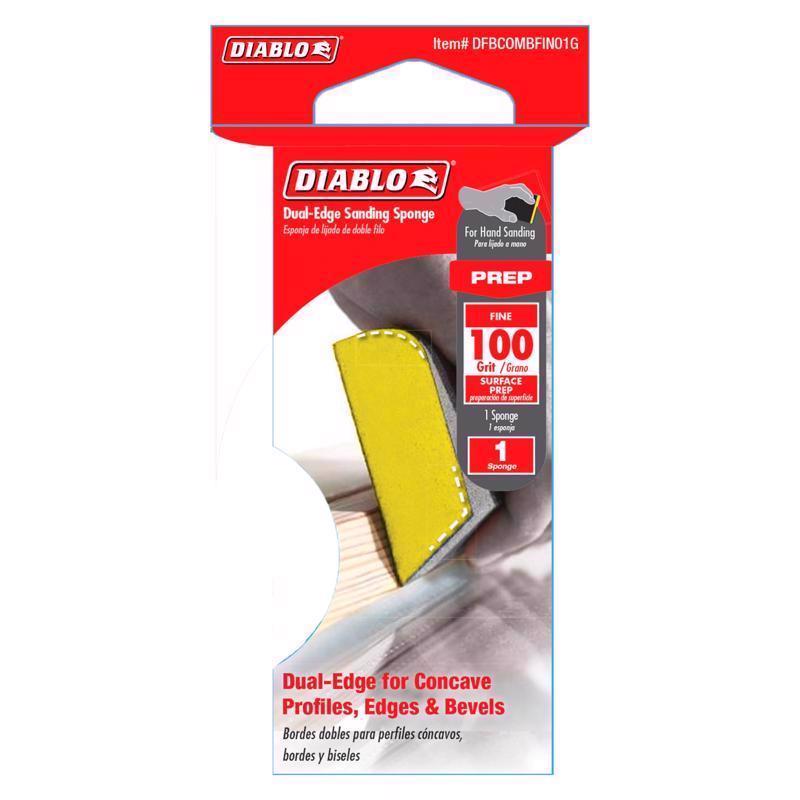 Diablo 4 in. L X 2-1/2 in. W X 1 in. 100 Grit Fine Dual Edge Sanding Sponge