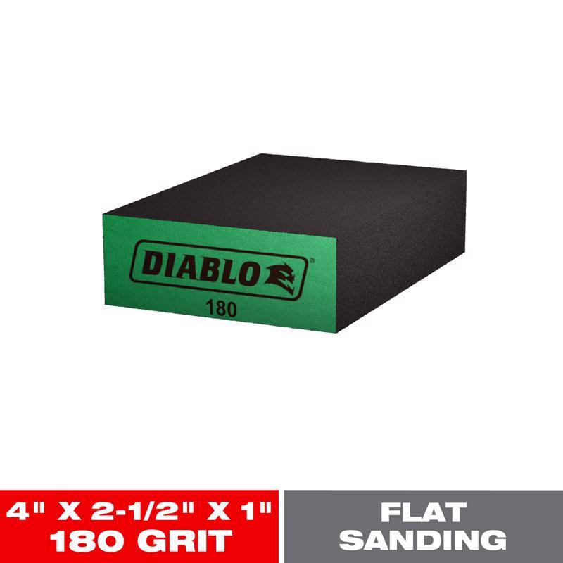 Diablo 4 in. L X 2-1/2 in. W X 1 in. 180 Grit Ultra Fine Flat Surface Sanding Sponge