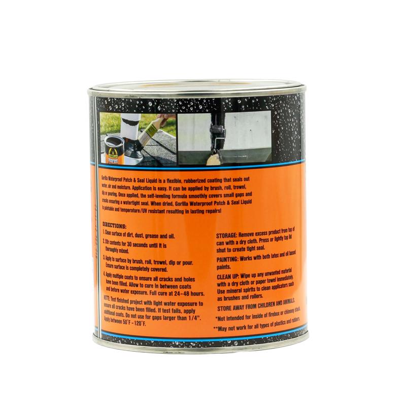 Gorilla Black Rubber-Based Liquid Rubber Waterproof Sealer 32 oz
