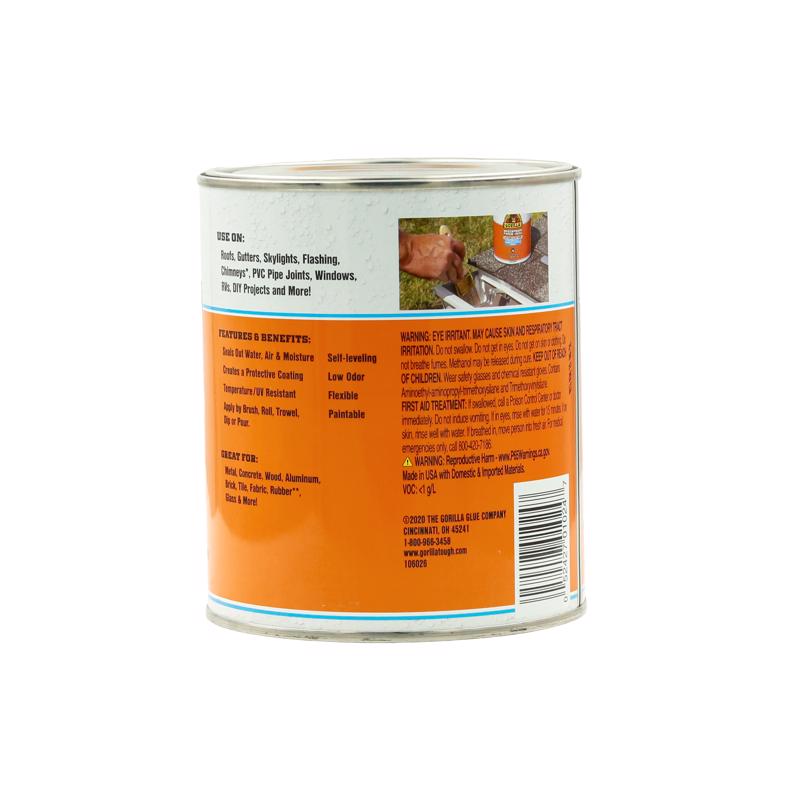 Gorilla White Rubber-Based Liquid Rubber Waterproof Sealer 32 oz